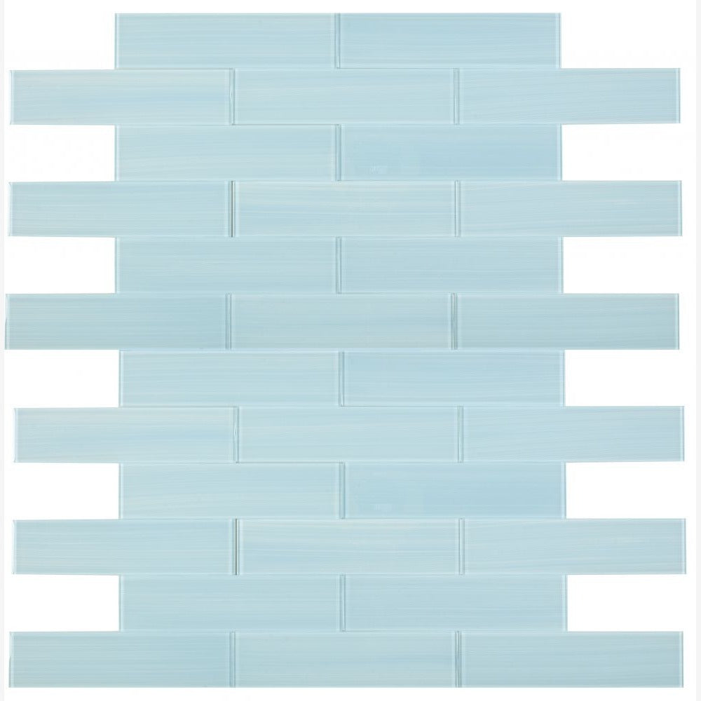 Lumia Blue Painting 4x16 Glass Tile