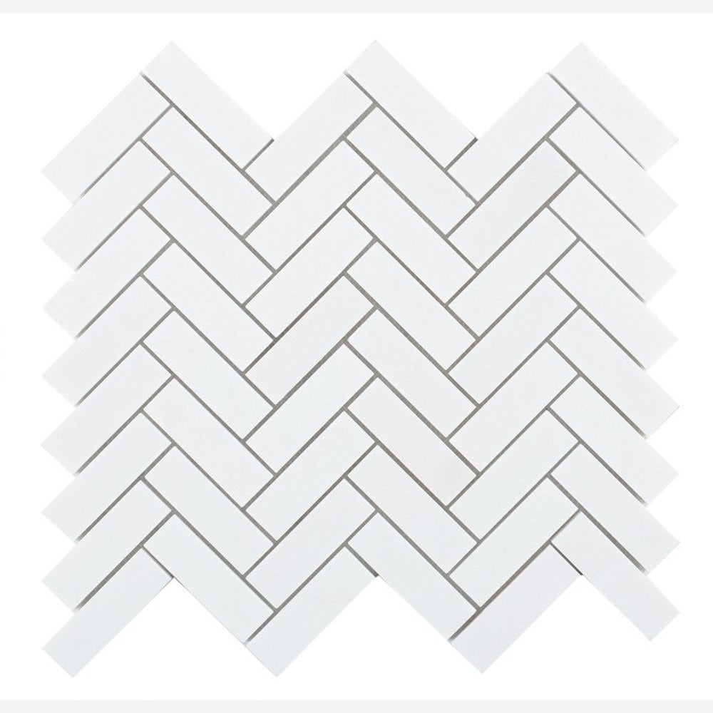 Vector Long Thassos 11x12.50 Marble Mosaic Tile