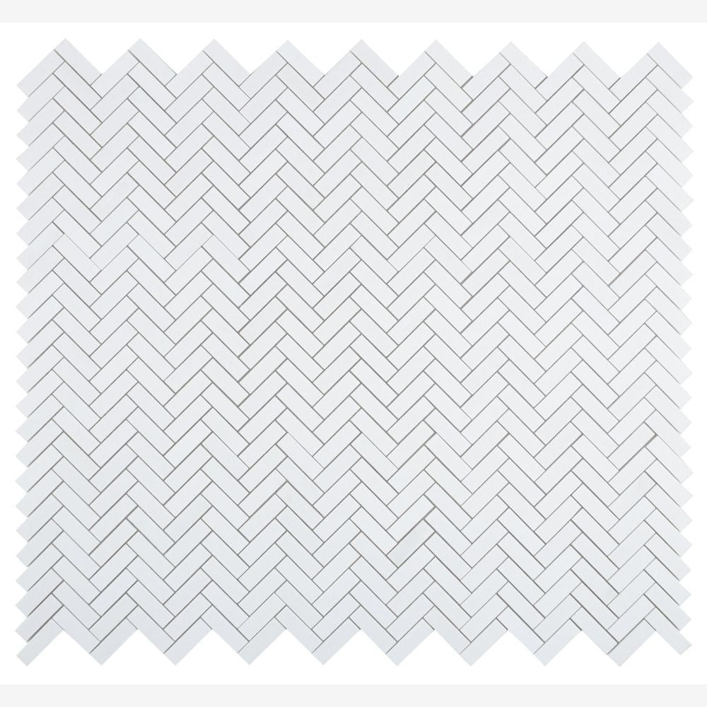 Vector Long Thassos 11x12.50 Marble Mosaic Tile