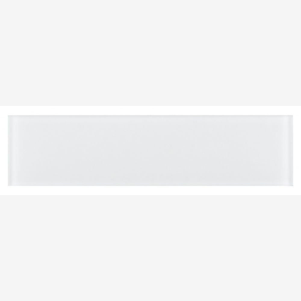 Lumia White Frosted 4x16 Glass Tile