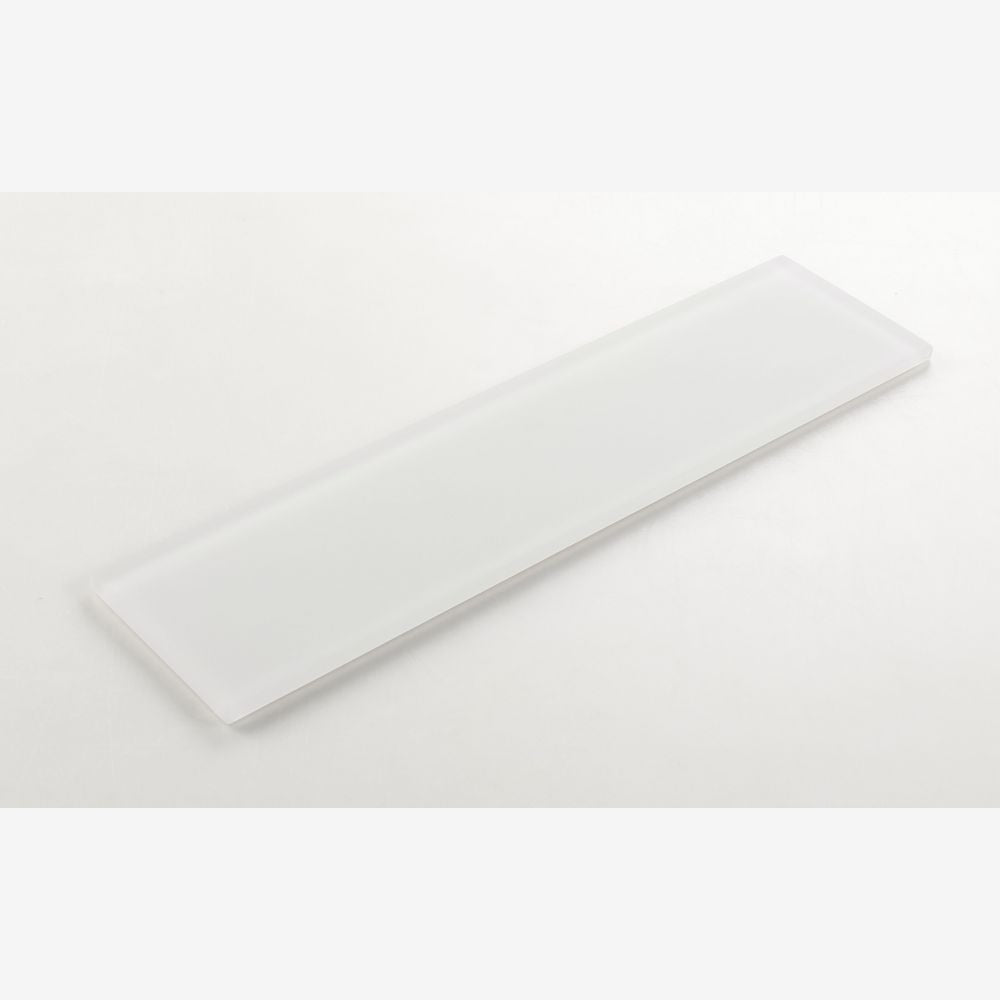 Lumia White Frosted 4x16 Glass Tile