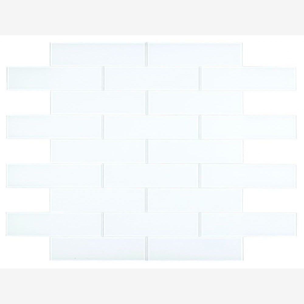 Lumia White Glossy 4x16 Mosaic Tile Sample – Tilezz