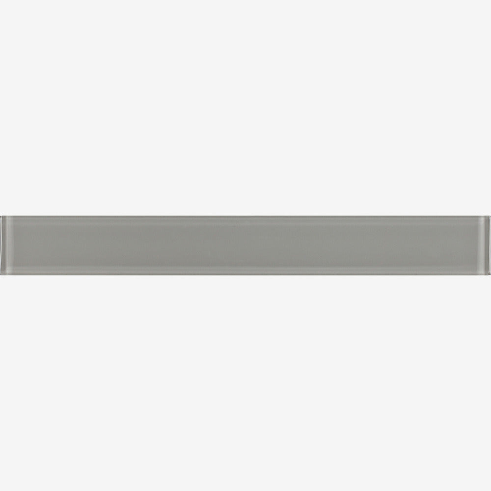 Nivelle Grey Glossy 2x16 Glass Mosaic Tile