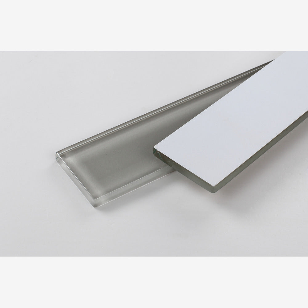 Nivelle Grey Glossy 2x16 Glass Mosaic Tile