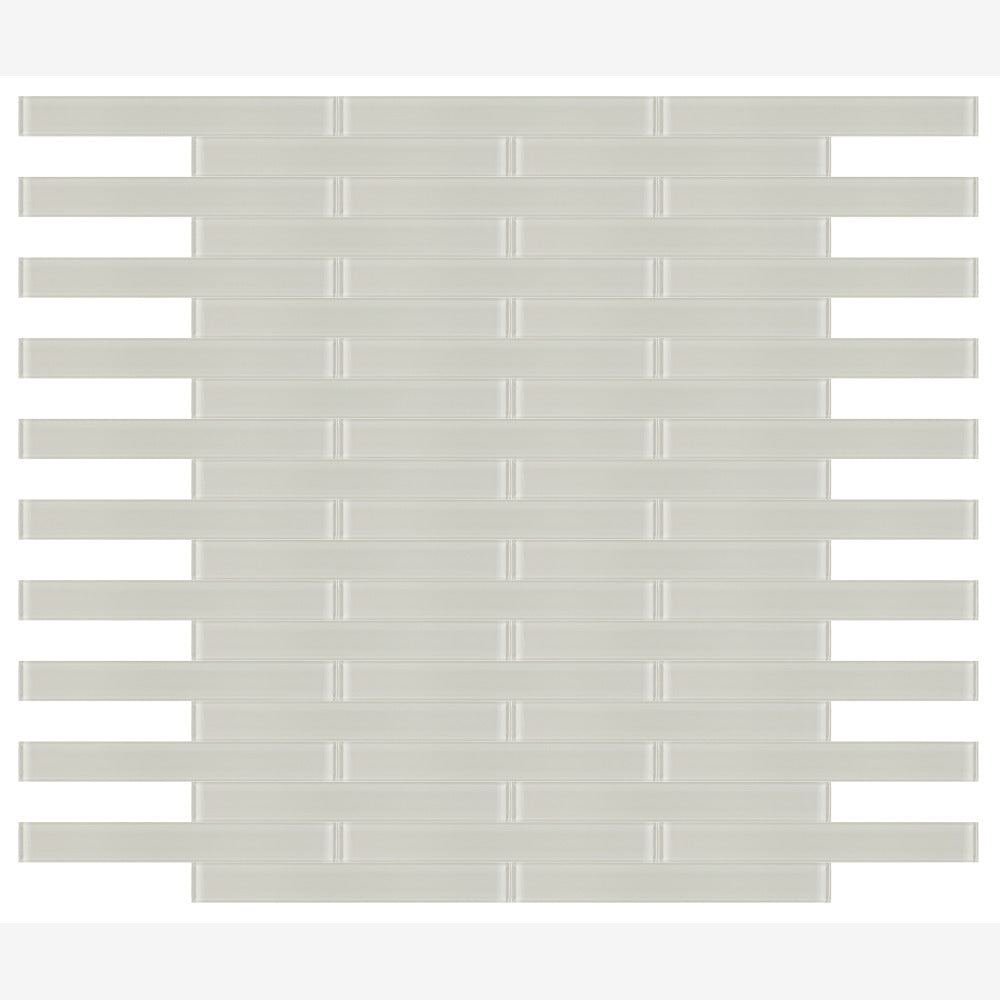 Nivelle Ivory Glossy 2x16 Glass Mosaic Tile
