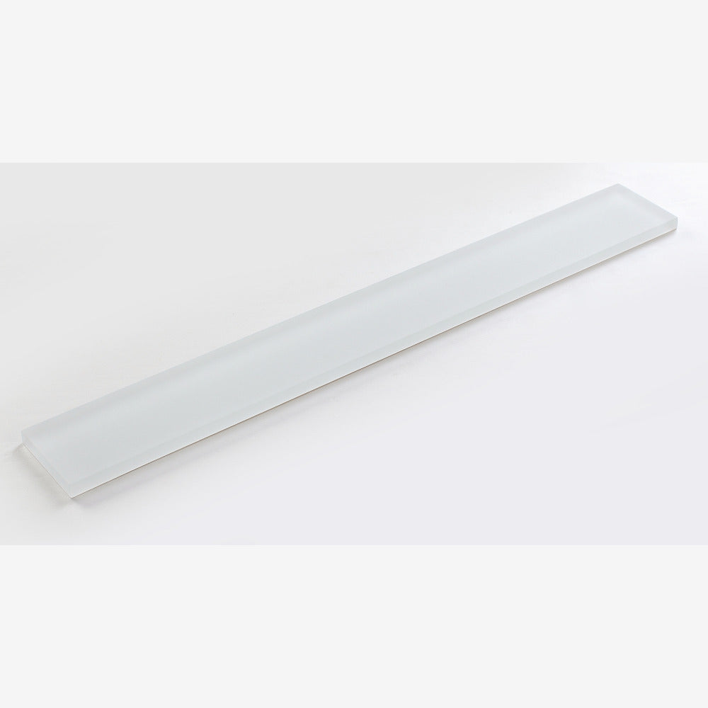 Nivelle White Frosted 2x16 Glass Mosaic Tile