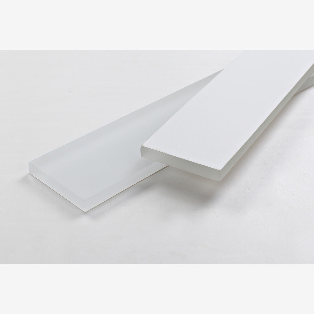 Nivelle White Frosted 2x16 Glass Mosaic Tile