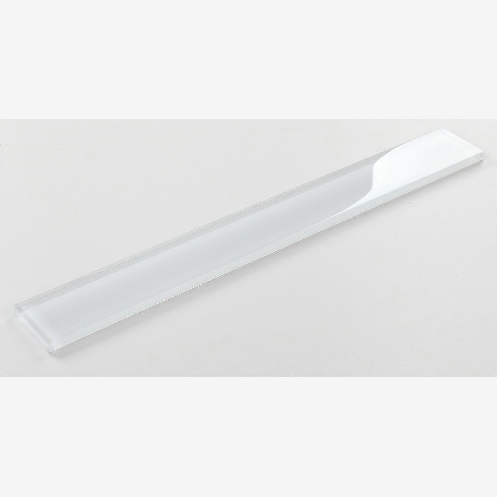 Nivelle White Glossy 2x16 Glass Mosaic Tile