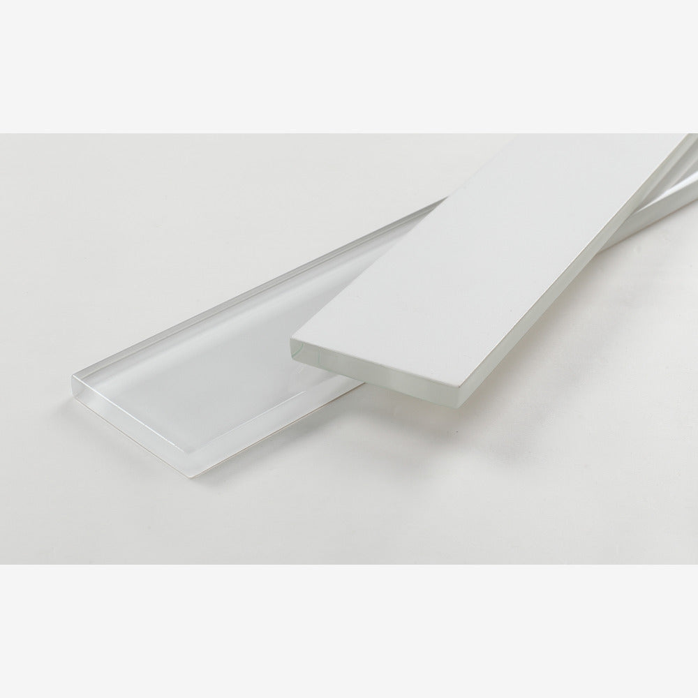 Nivelle White Glossy 2x16 Glass Mosaic Tile