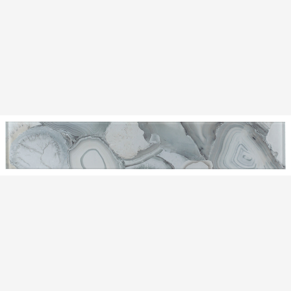 Oceanis Shell Grey 4x24 Glass Tile