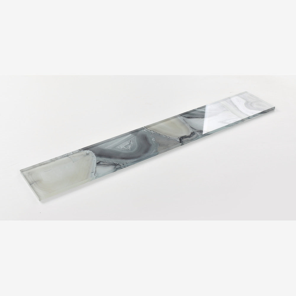 Oceanis Shell Grey 4x24 Glass Tile
