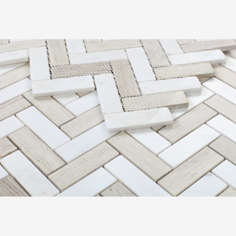 Vector Haisa 11x12.50 Marble Mosaic Tile