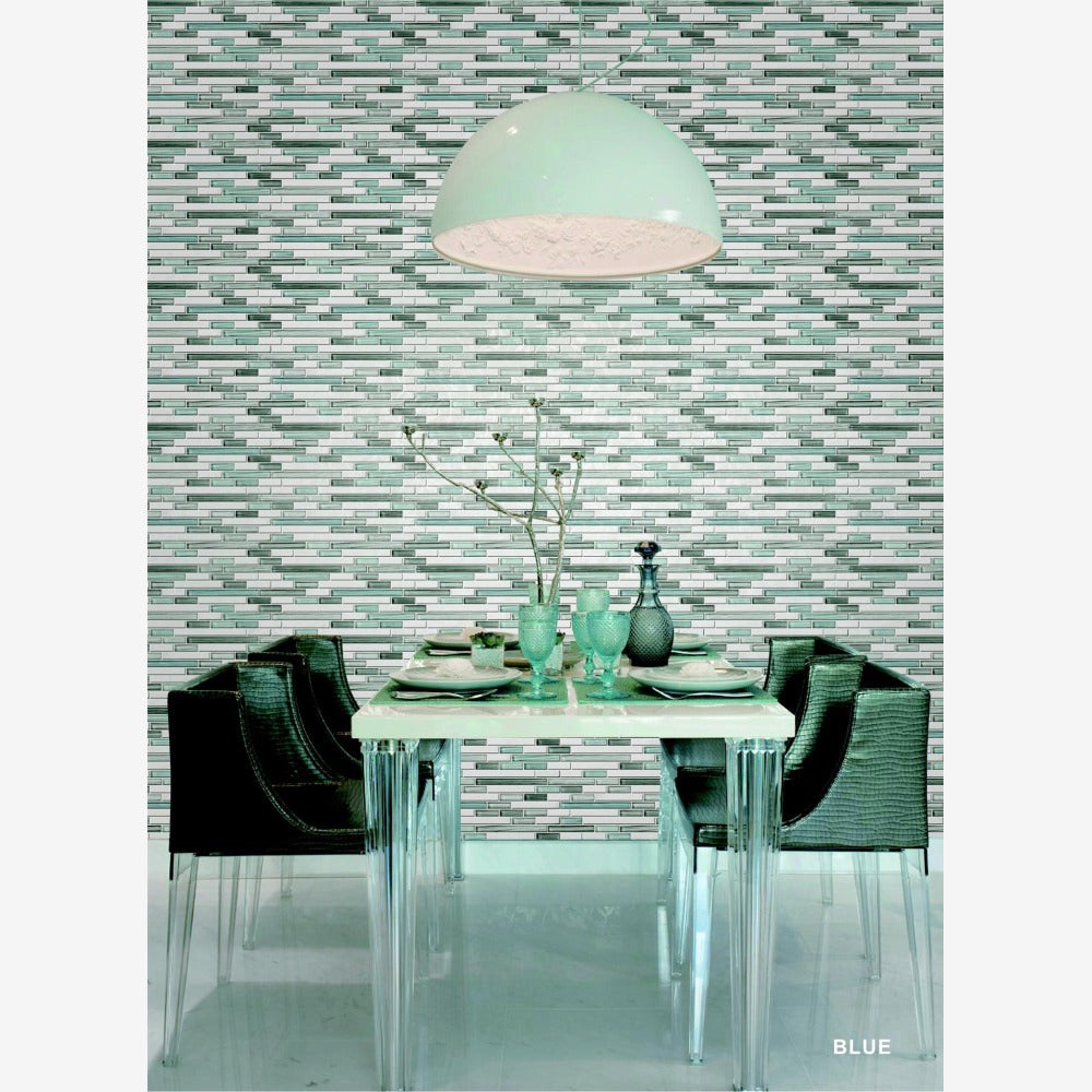 Tidal Blue 11.75x12 Glass Mosaic Tile