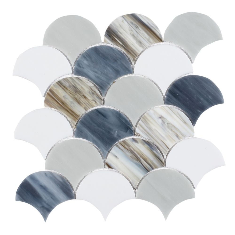 Mariner Scale Beach 9.5x9.75 Glass Mosaic Tile - view 2