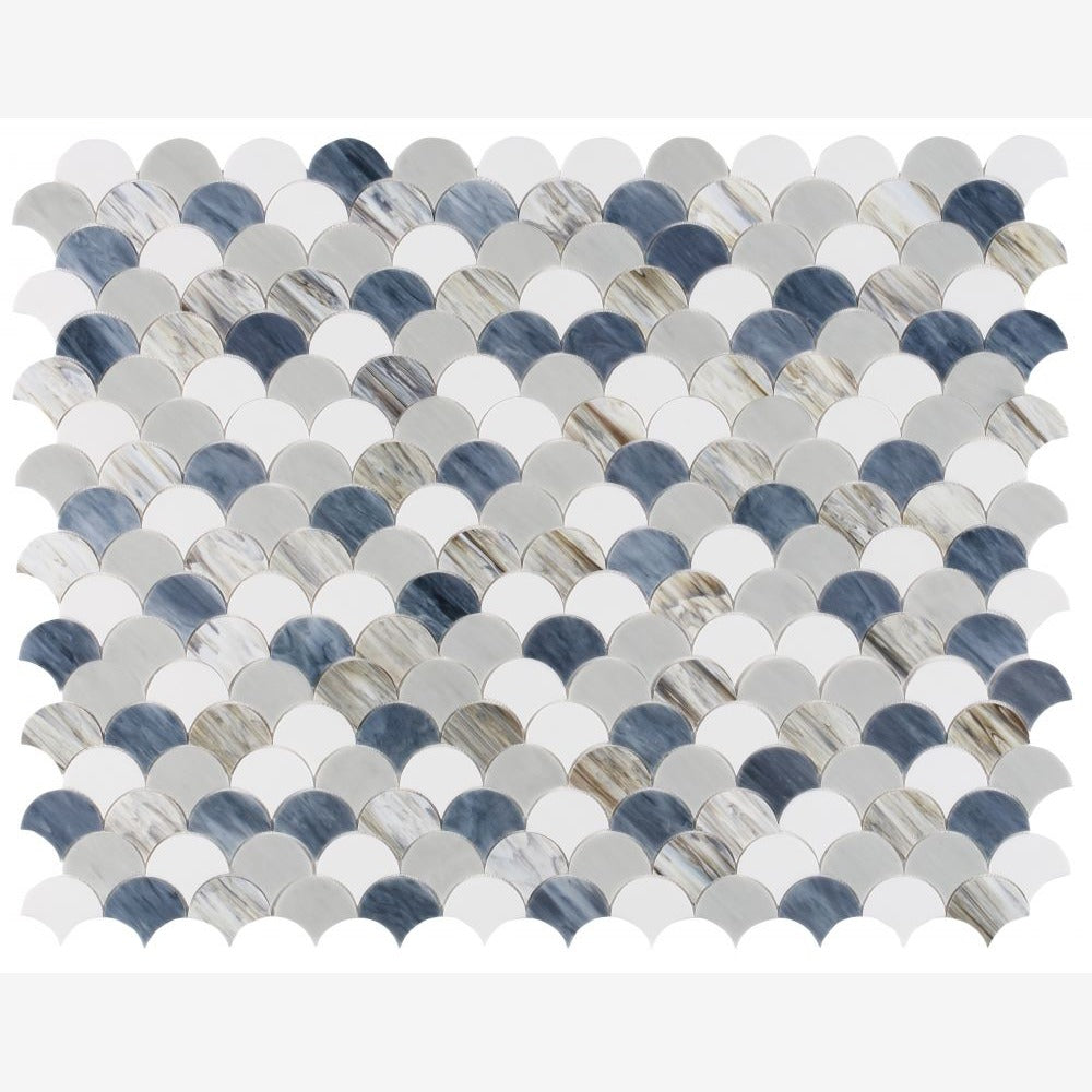 Mariner Scale Beach 9.5x9.75 Glass Mosaic Tile