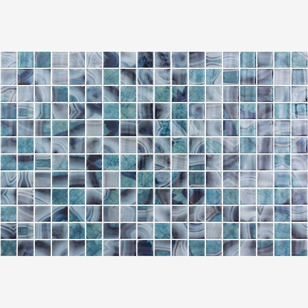 Aquatic Borneo Glass 12.25x18.5 Mosaic Tile Polished