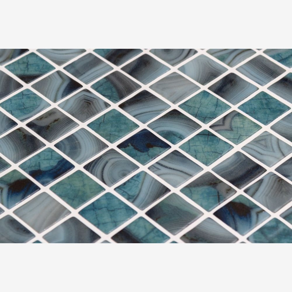 Aquatic Borneo Glass 12.25x18.5 Mosaic Tile Polished