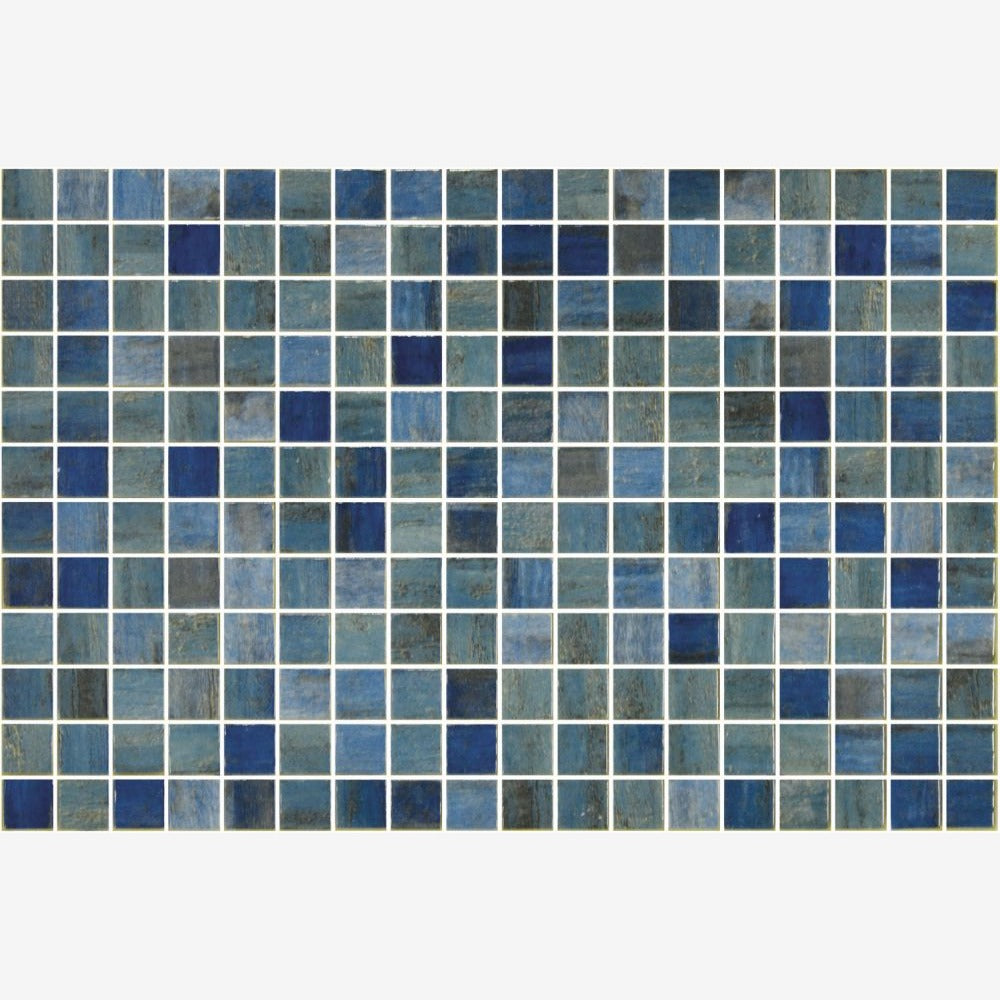 Aquatic Forest Blue Glass 12.25x18.5 Mosaic Tile Polished