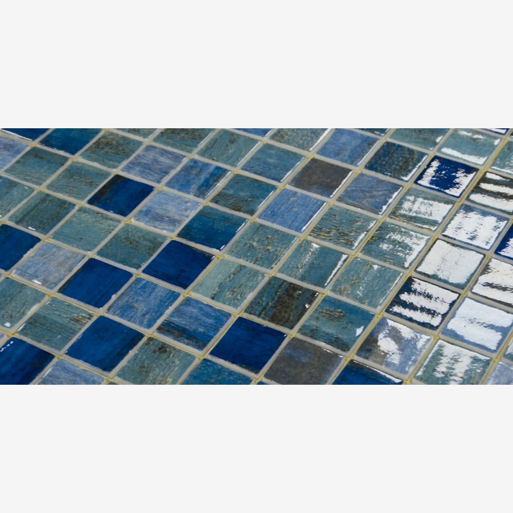 Aquatic Forest Blue Glass 12.25x18.5 Mosaic Tile Polished