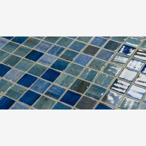 Aquatic Forest Blue Glass Mosaic Tile