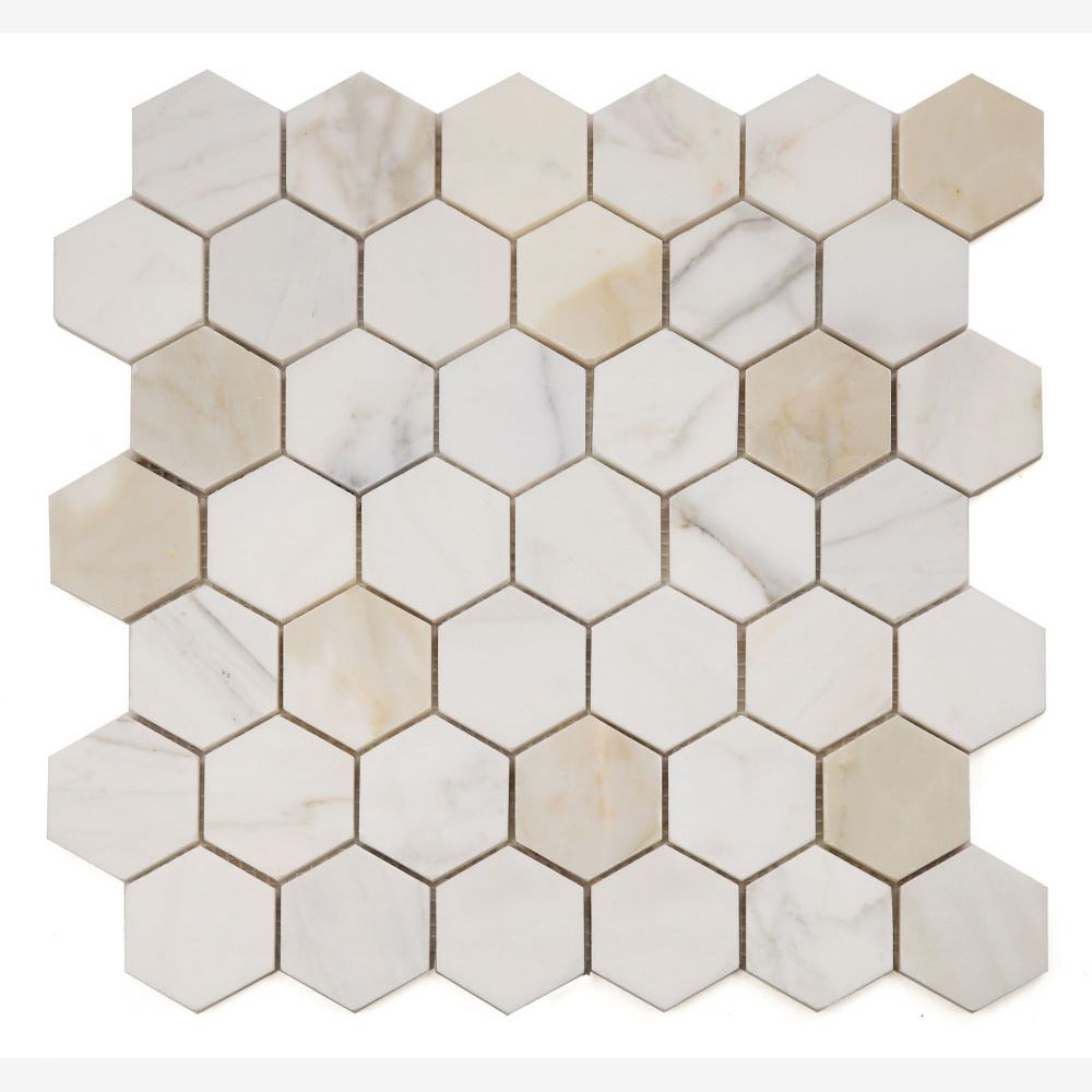 Hexalux Calacatta Gold Honed 11.75x12 Mosaic Tile