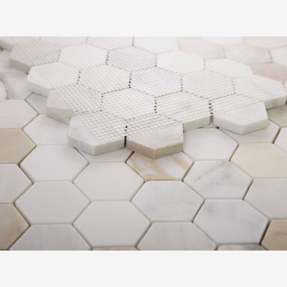 Hexalux Calacatta Gold Honed 11.75x12 Mosaic Tile