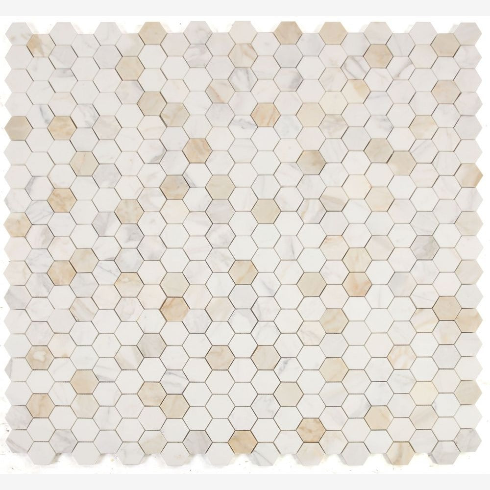 Hexalux Calacatta Gold Honed 11.75x12 Mosaic Tile