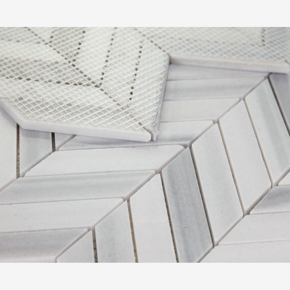 Vector Marmala White 11x11 Marble Mosaic Tile