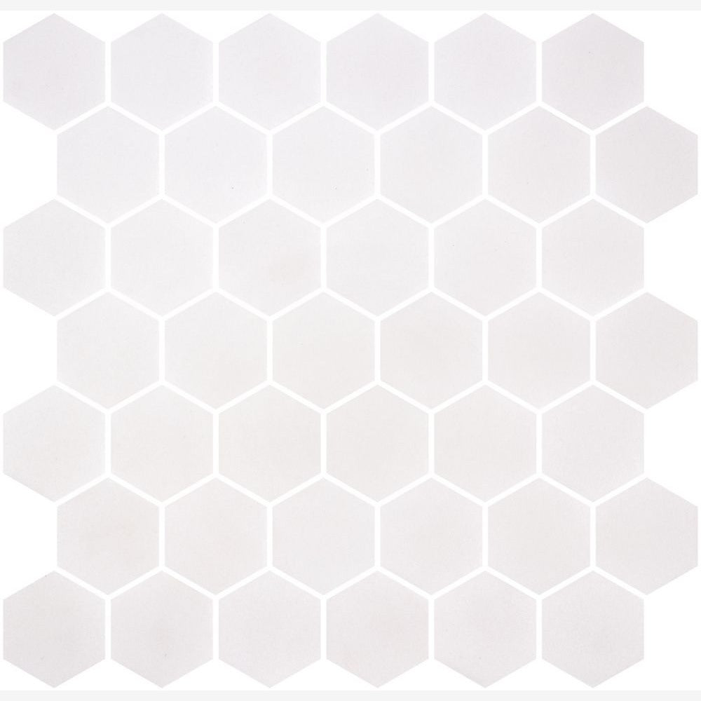 Stonecraft XL White 11.25x11.25 Hexagon Glass Mosaic Tile