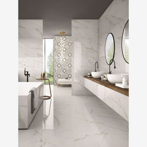 Trilogy Calacatta White Lux 24x48 Porcelain Tile