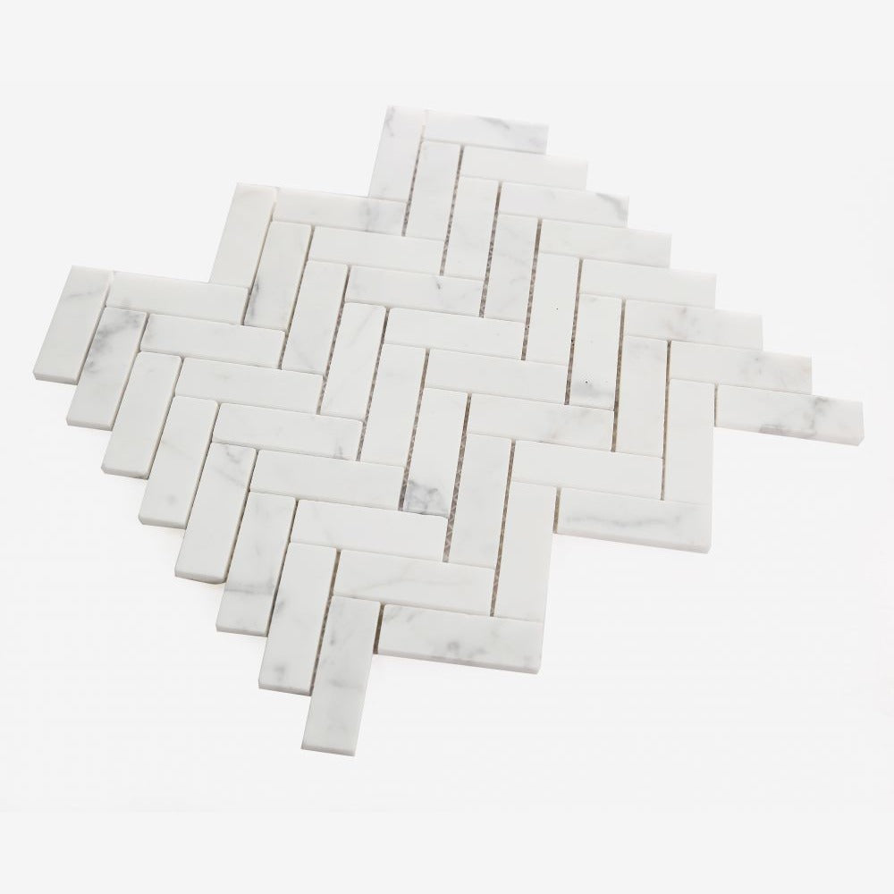 Tesserae Calacatta White Honed 11.25x12.5 Mosaic Tile