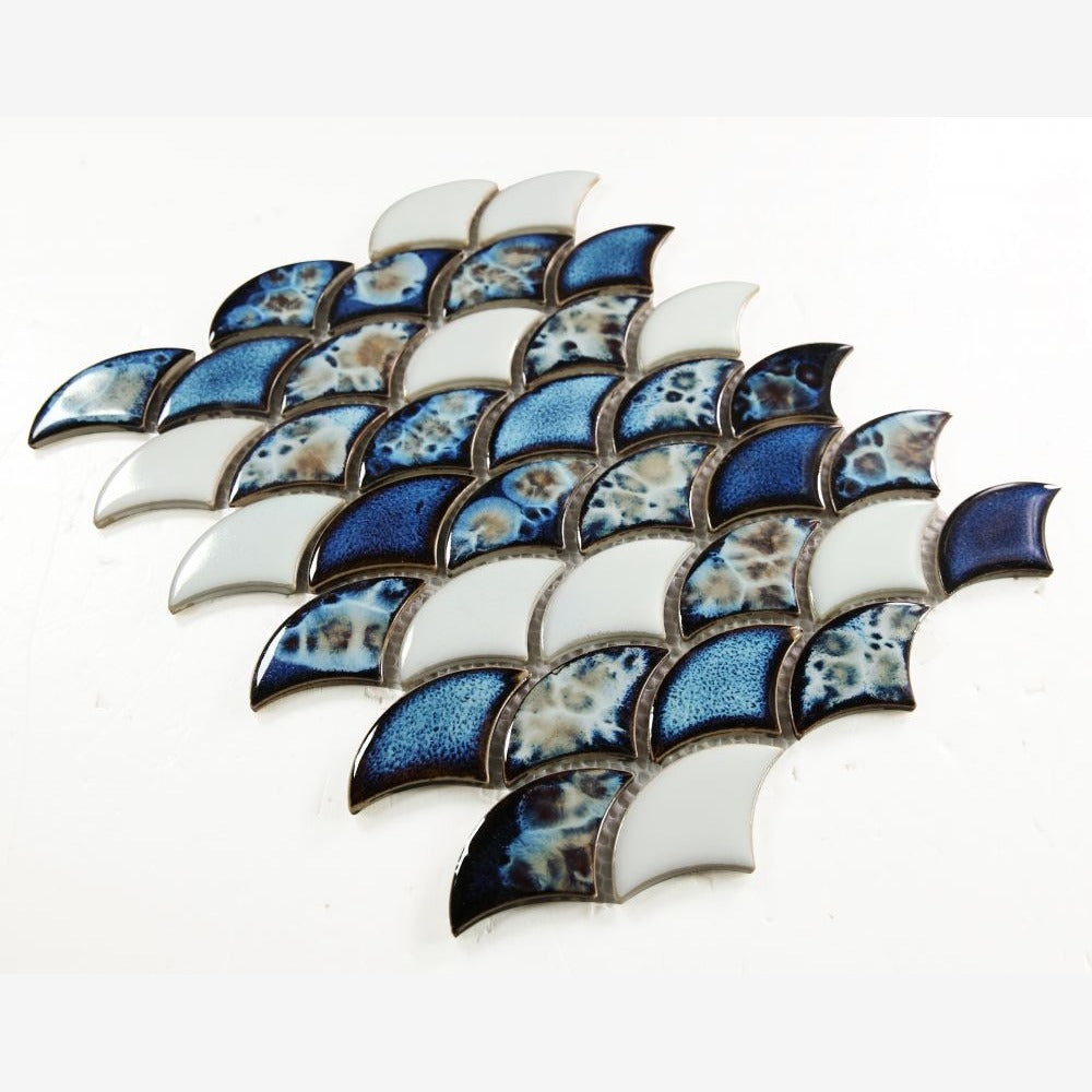 Dracarys Scale Ocean 9.75x12 Porcelain Mosaic Tile