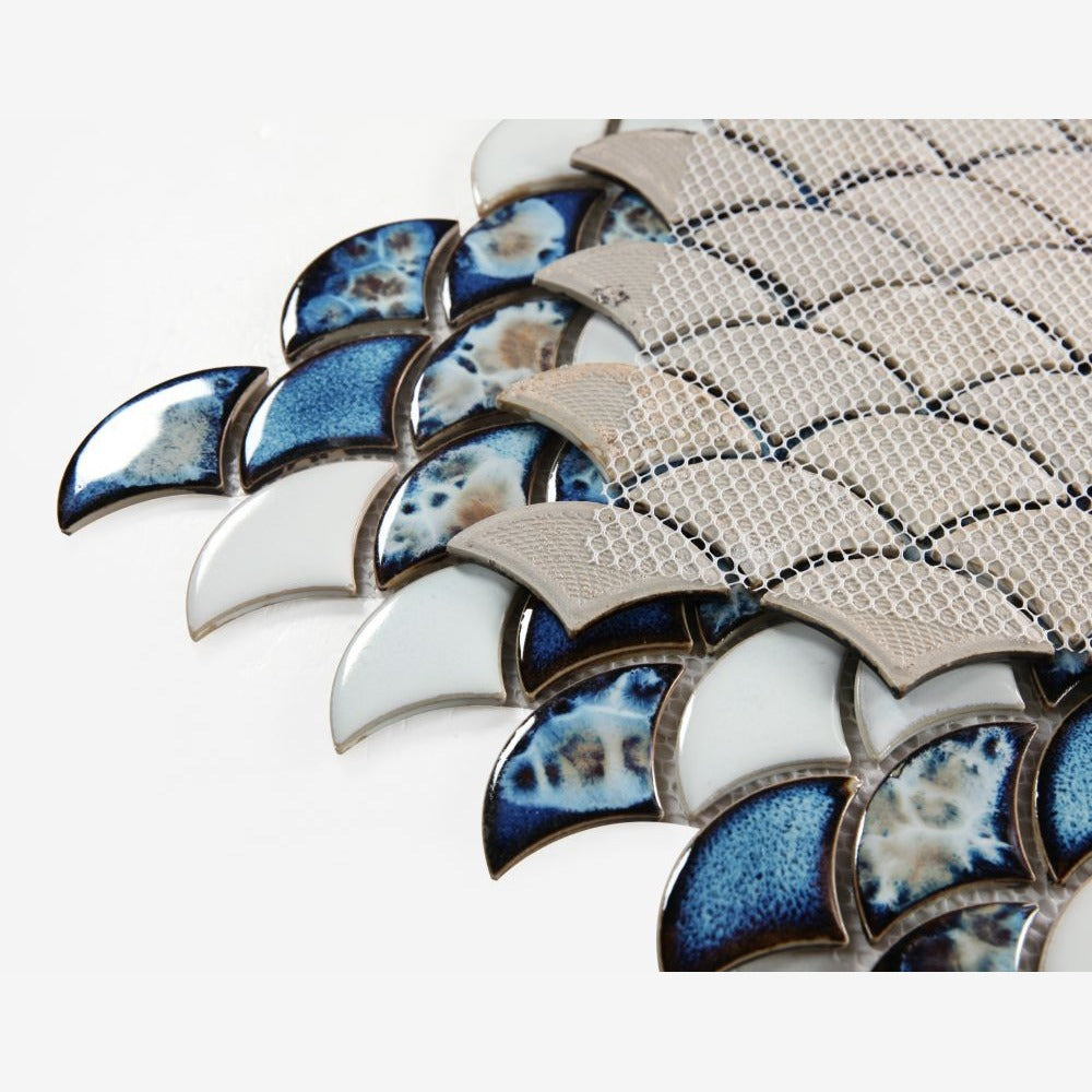 Dracarys Scale Ocean 9.75x12 Porcelain Mosaic Tile