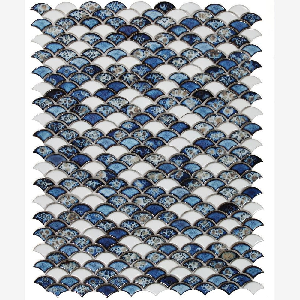 Dracarys Scale Ocean 9.75x12 Porcelain Mosaic Tile