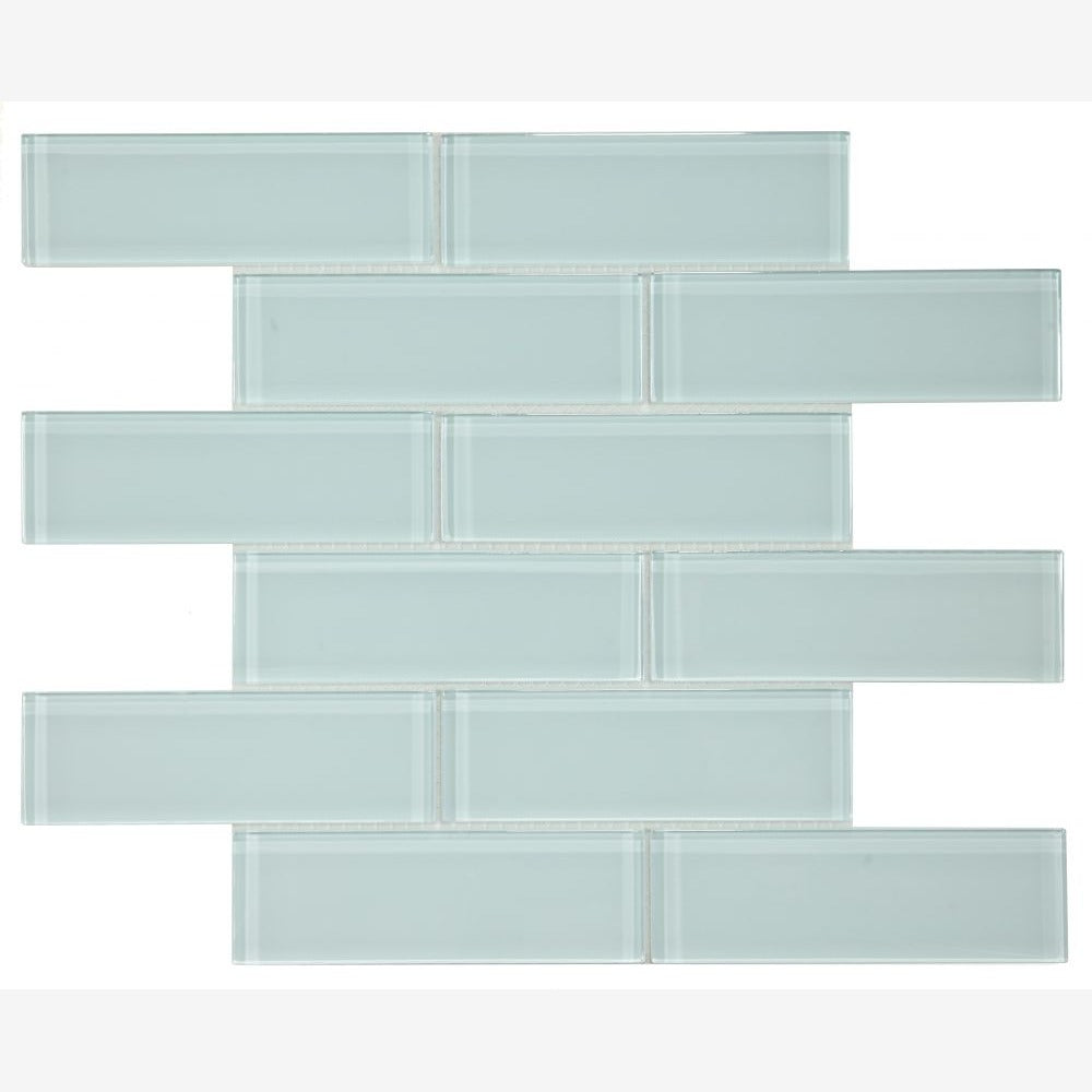 Clea Turquoise Glass 11.75x11.75 Glossy Mosaic Tile