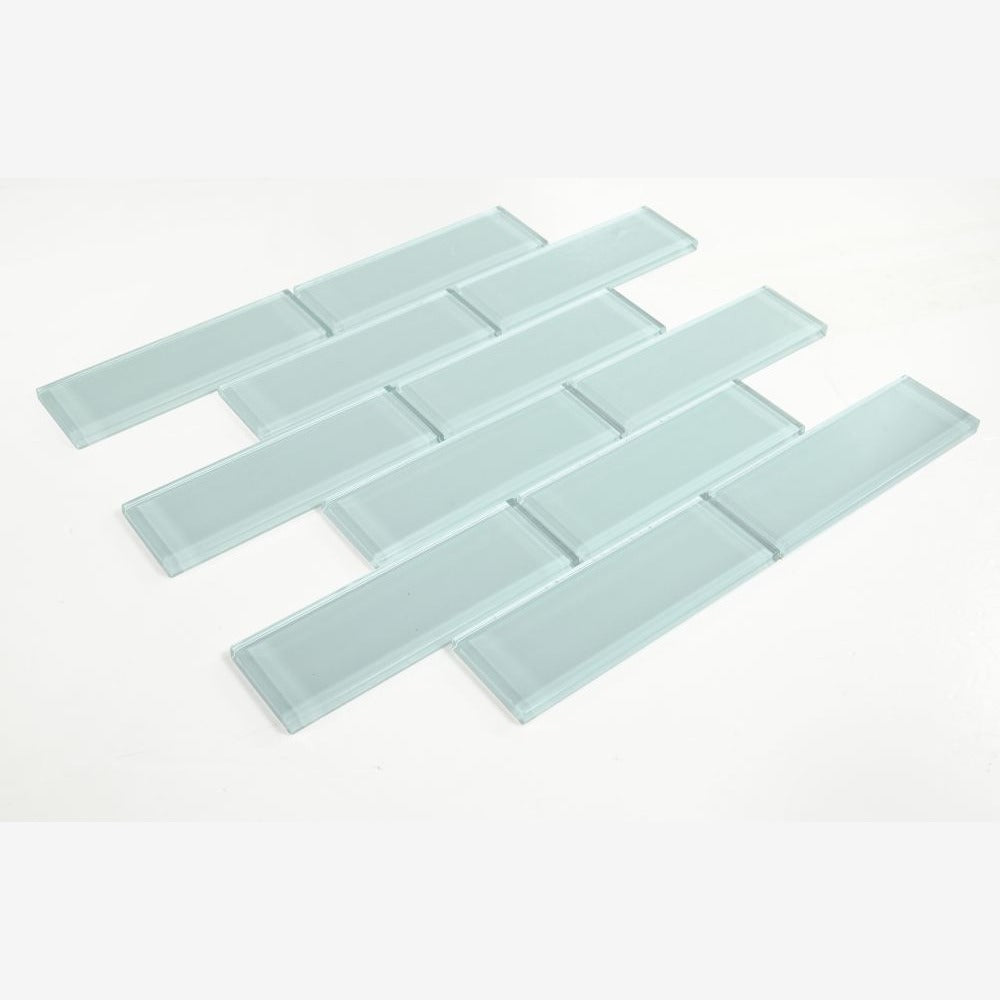 Clea Turquoise Glass 11.75x11.75 Glossy Mosaic Tile