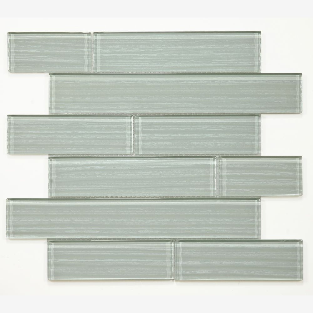 Clea Silver Grey Multi Size Glass 11.75x11.75 Glossy Mosaic Tile