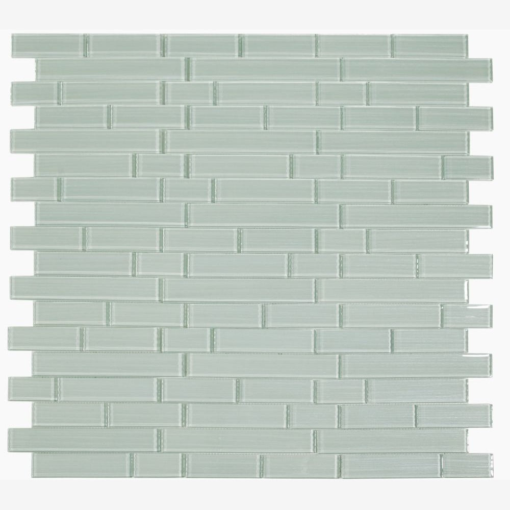 Clea Silver Grey Multi Size Glass 11.75x11.75 Glossy Mosaic Tile