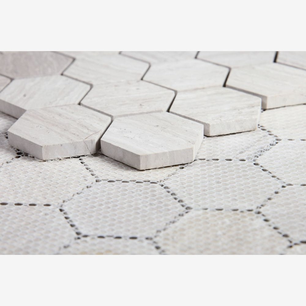 Hexalux Grey 2x2 12x12 Mosaic Tile