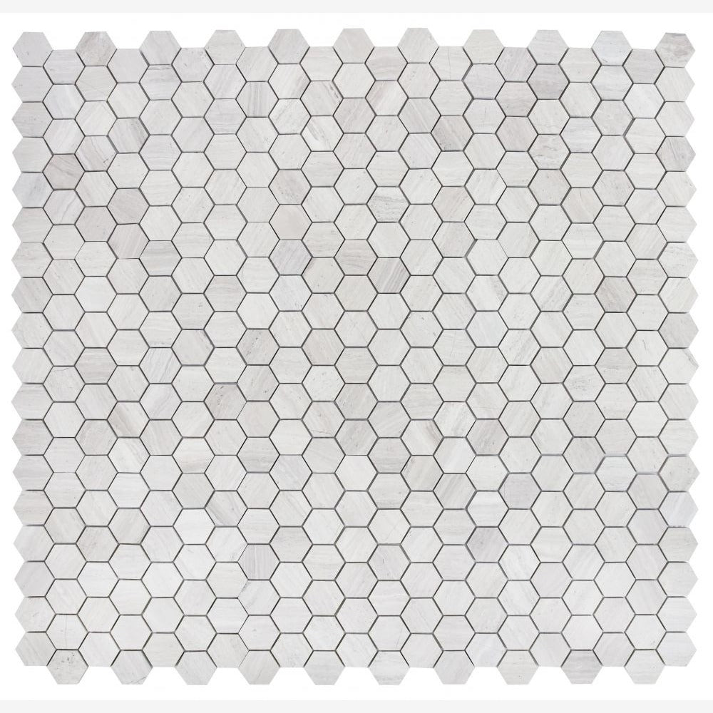 Hexalux Grey 2x2 12x12 Mosaic Tile