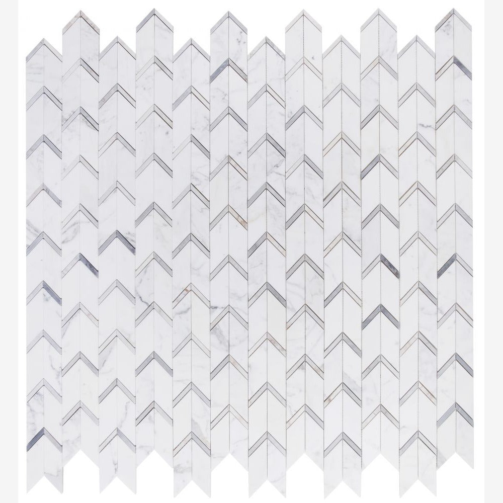 Vectra Sky 12x12.75 Marble Mosaic Tile