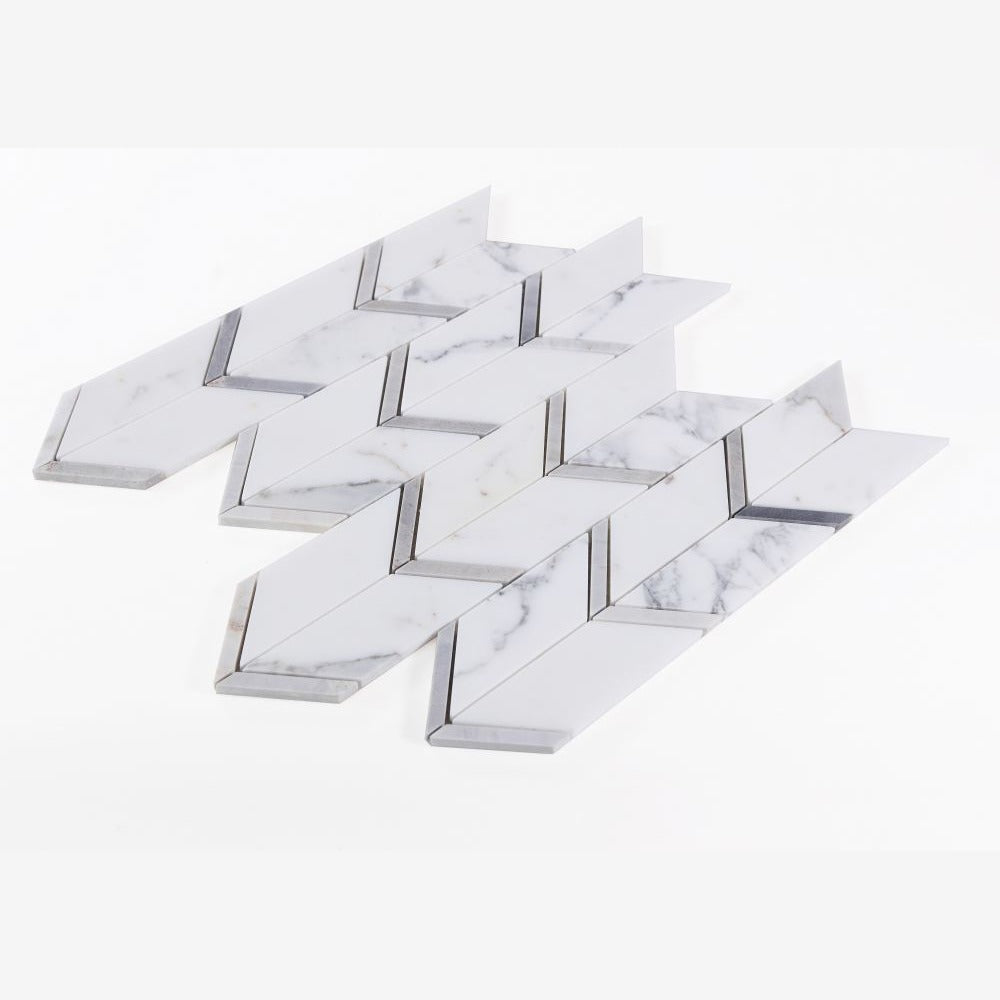 Vectra Sky 12x12.75 Marble Mosaic Tile
