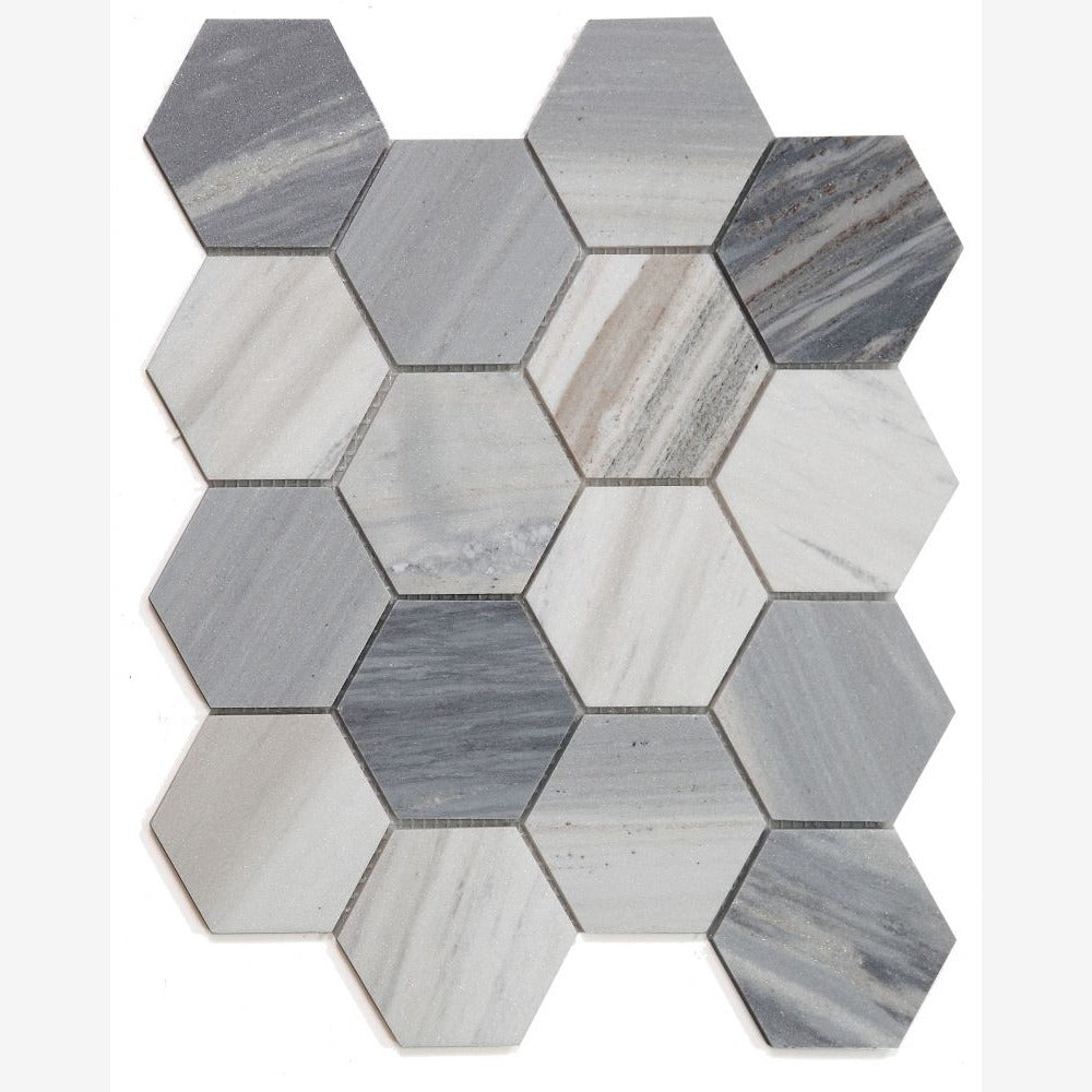 Hexalux Italian Blue 3x3 10.25x11.75 Mosaic Tile