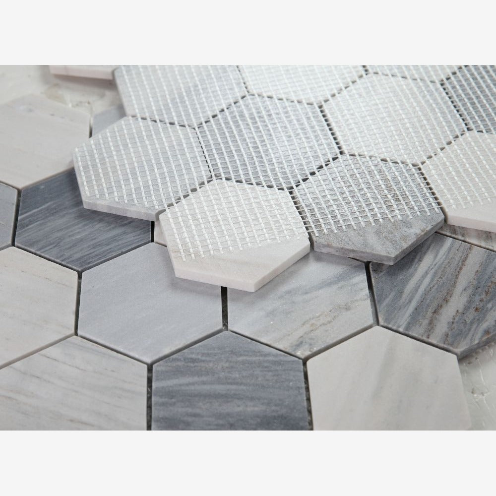Hexalux Italian Blue 3x3 10.25x11.75 Mosaic Tile