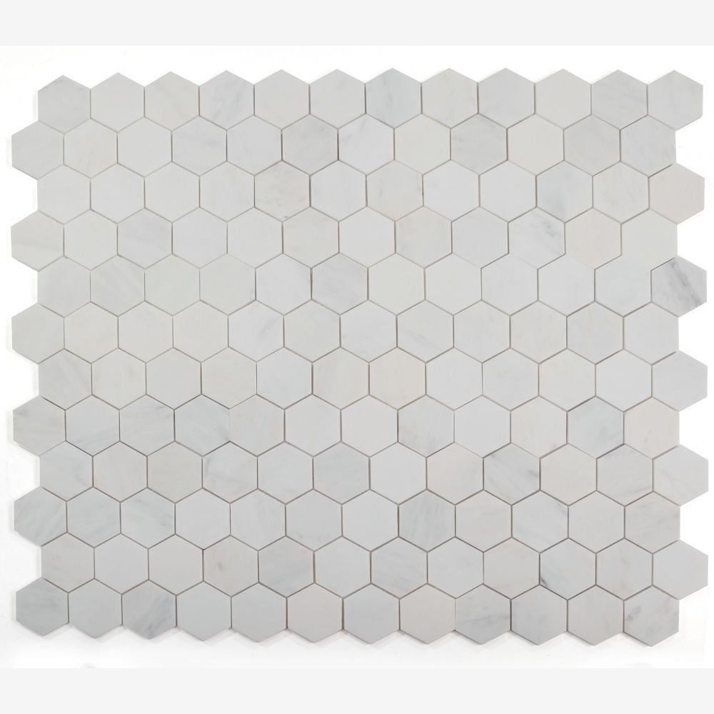Hexalux Snow White Honed 3x3 10.25x11.75 Mosaic Tile