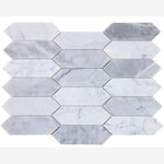 Load image into Gallery viewer, Carrara White &amp; Gray Elongated Hexagon Marble Mosaic
