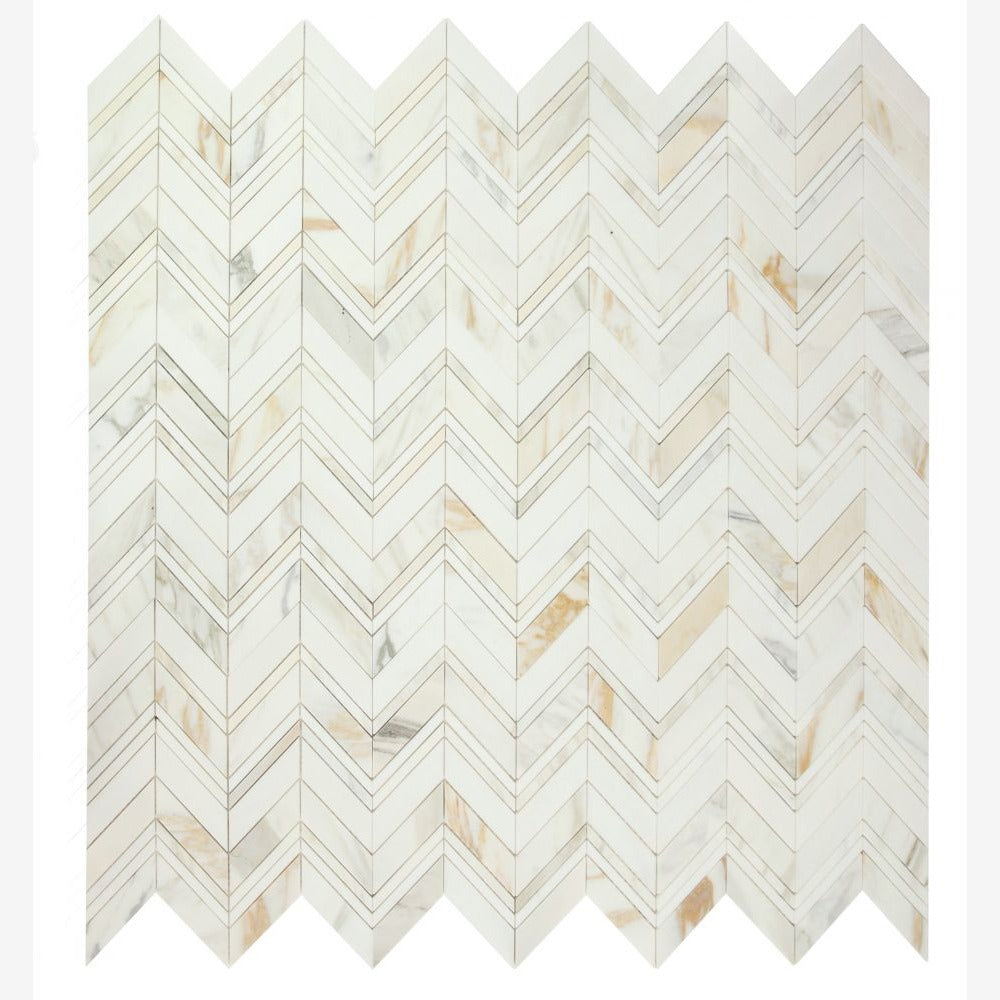 Vector Ravenna Calacatta 11.75x12.25 Marble Mosaic Tile