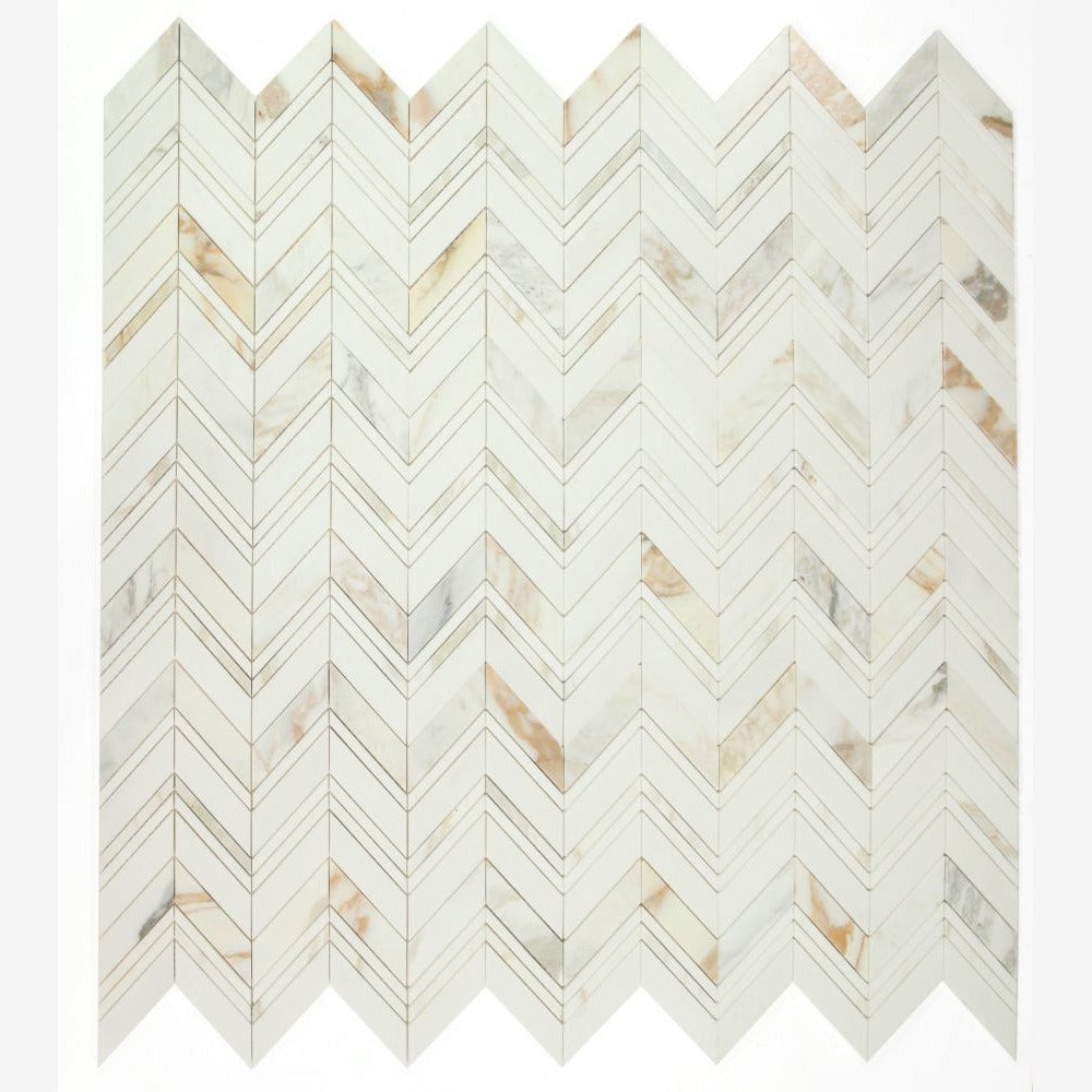 Vector Ravenna Calacatta 11.75x12.25 Marble Mosaic Tile
