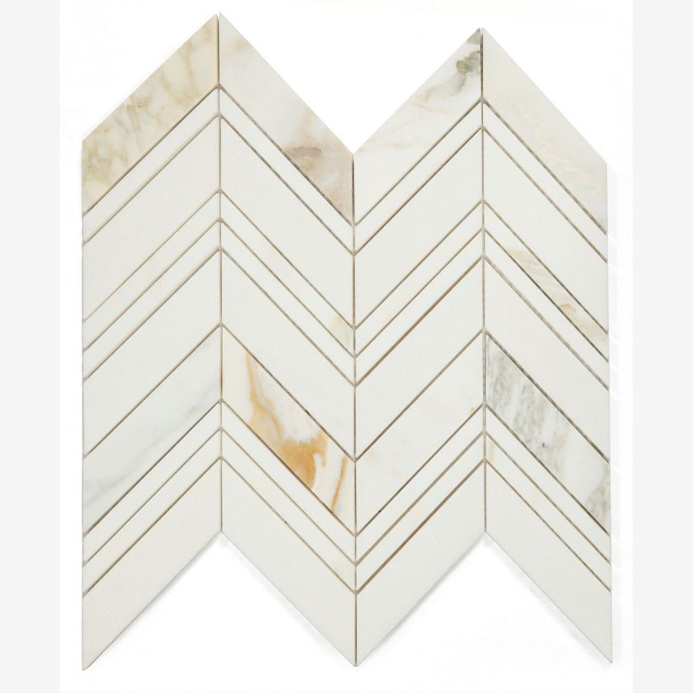 Vector Ravenna Calacatta 11.75x12.25 Marble Mosaic Tile