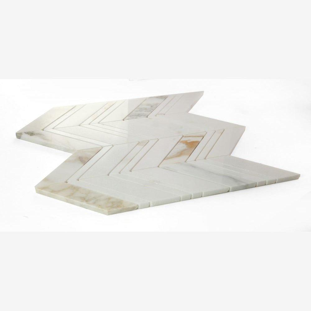 Vector Ravenna Calacatta 11.75x12.25 Marble Mosaic Tile